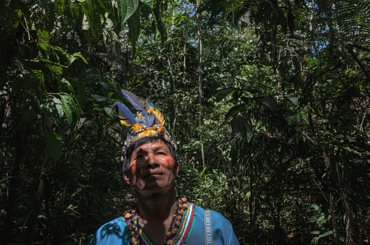 Indigenous man in Ecuador. 