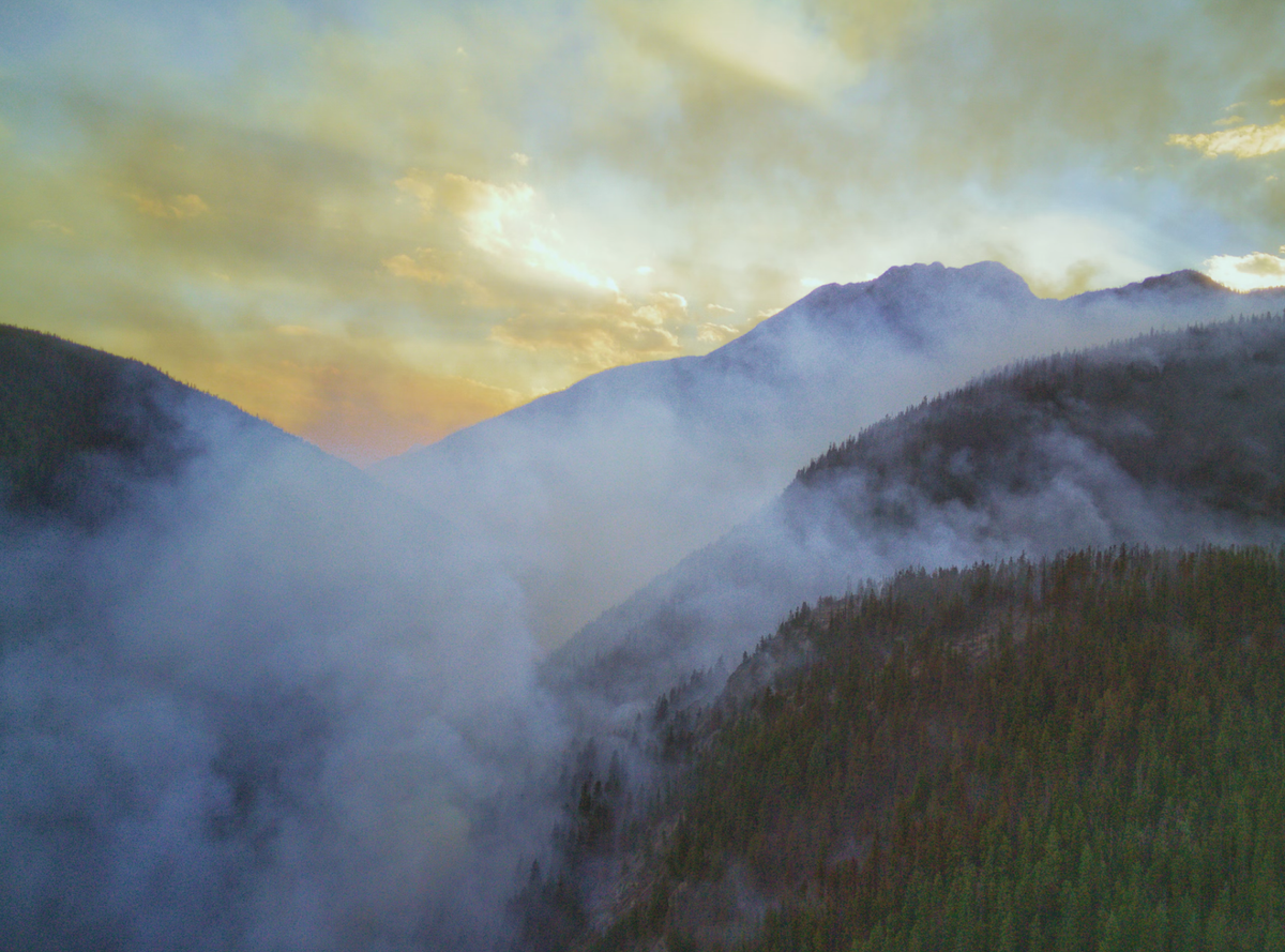 Smoke rises in British Columbia. 