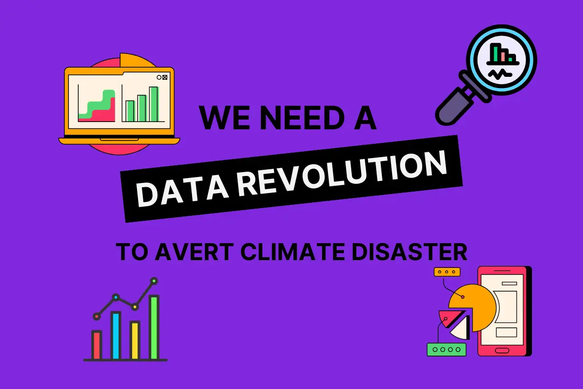 Title on purple background with images of graphs and data. 